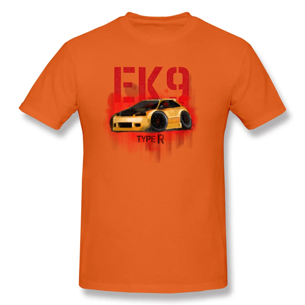 Men's 2018 Discount Printing Tops & Tees Round Neck Summer/Fall 100% Cotton T-Shirt Crazy Short Sleeve Casual Clothing Shirt Honda Civic Type EK9 Type R orange