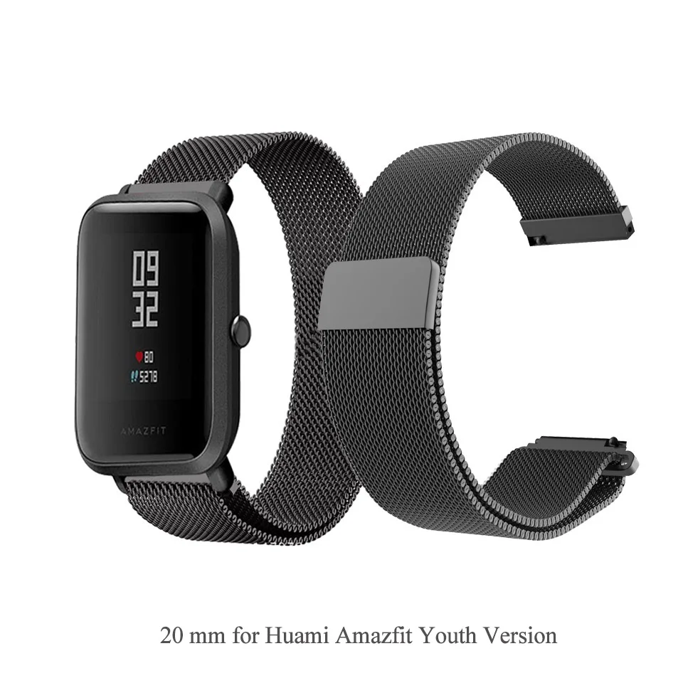 Ремешок Mijobs 20 мм 22 мм для Huami Xiaomi Amazfit Bip BIT PACE Lite Youth Smartwatch ремешок металлический браслет Amazfit