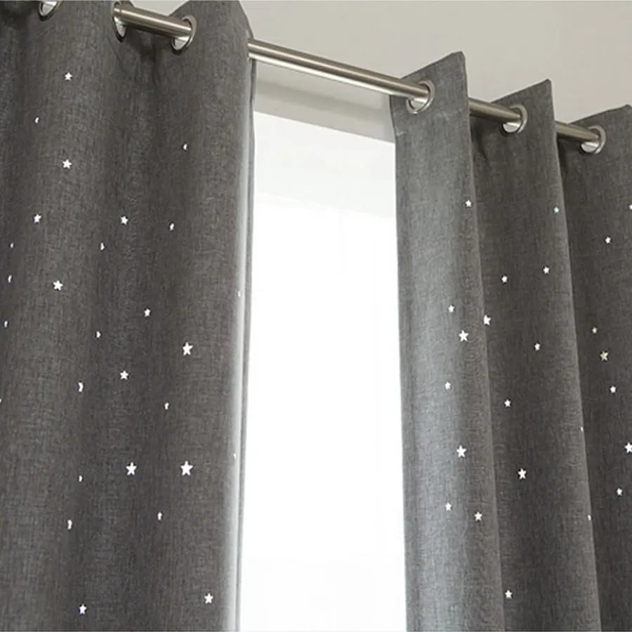 Полые шторы для гостиной, современные украшения для спальни, сплошные оконные шторы с рисунком звезды, затемненные шторы, панель(A235
