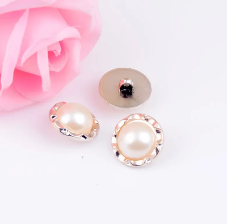 

Free shipping -50 Pcs Ivory White Imitation Pearl Buttons Acrylic Shank Sewing Jeans Buttons 21mm Boutons D2869