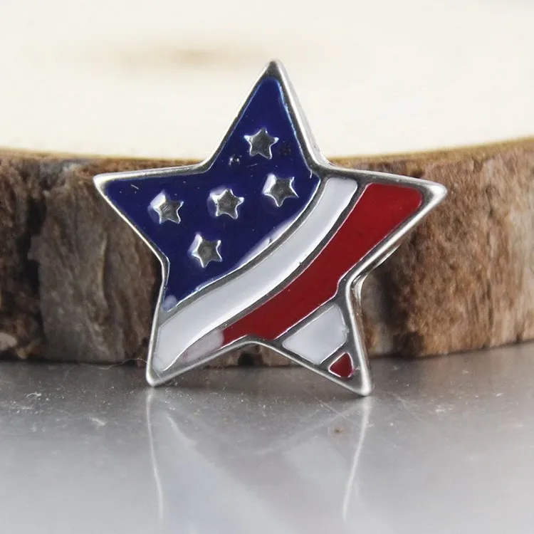 

30pcs/lot unisex men women new America flag oil drip 18-20mm snap new button watch jewelry