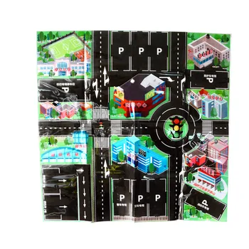 

ZTOYL 1pc High Quality Thick Town City Traffic Baby Crawling mat PVC Climbing Pad Green Road Children's Play Mat Carpet for Baby