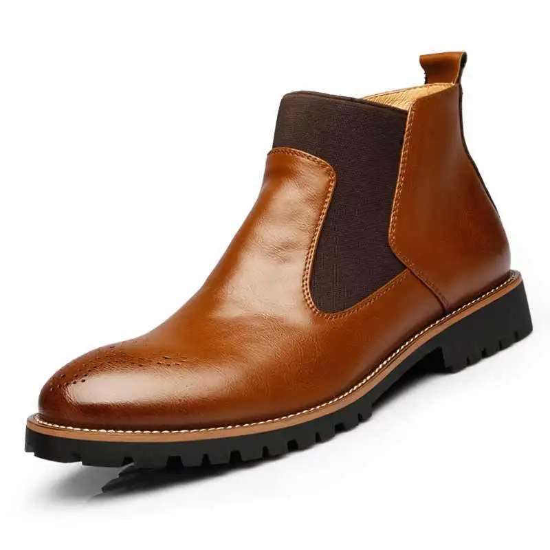 Мужские ботинки челси, черные резиновые сапоги из ПВХ для мужчин, непромокаемые ботильоны без шнуровки, дождливый день, мужская обувь
