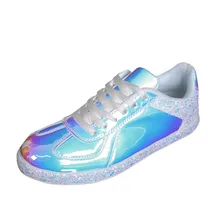 SAGACE/Женские Модные цветные кроссовки; крутая обувь со светоотражающими элементами; смешанные цвета; со шнуровкой; с закрытой пяткой; блестящая сетчатая дышащая обувь