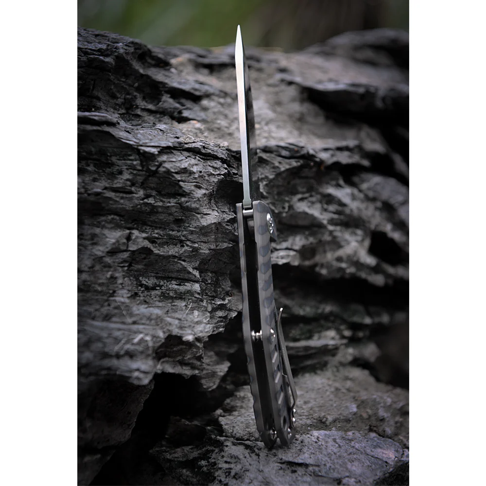 Kizer bushcraft knife survival Ki4461A1 CPM-S35VN Blade Material 6AL4V Titanium handle high quality out door pocket knife tool
