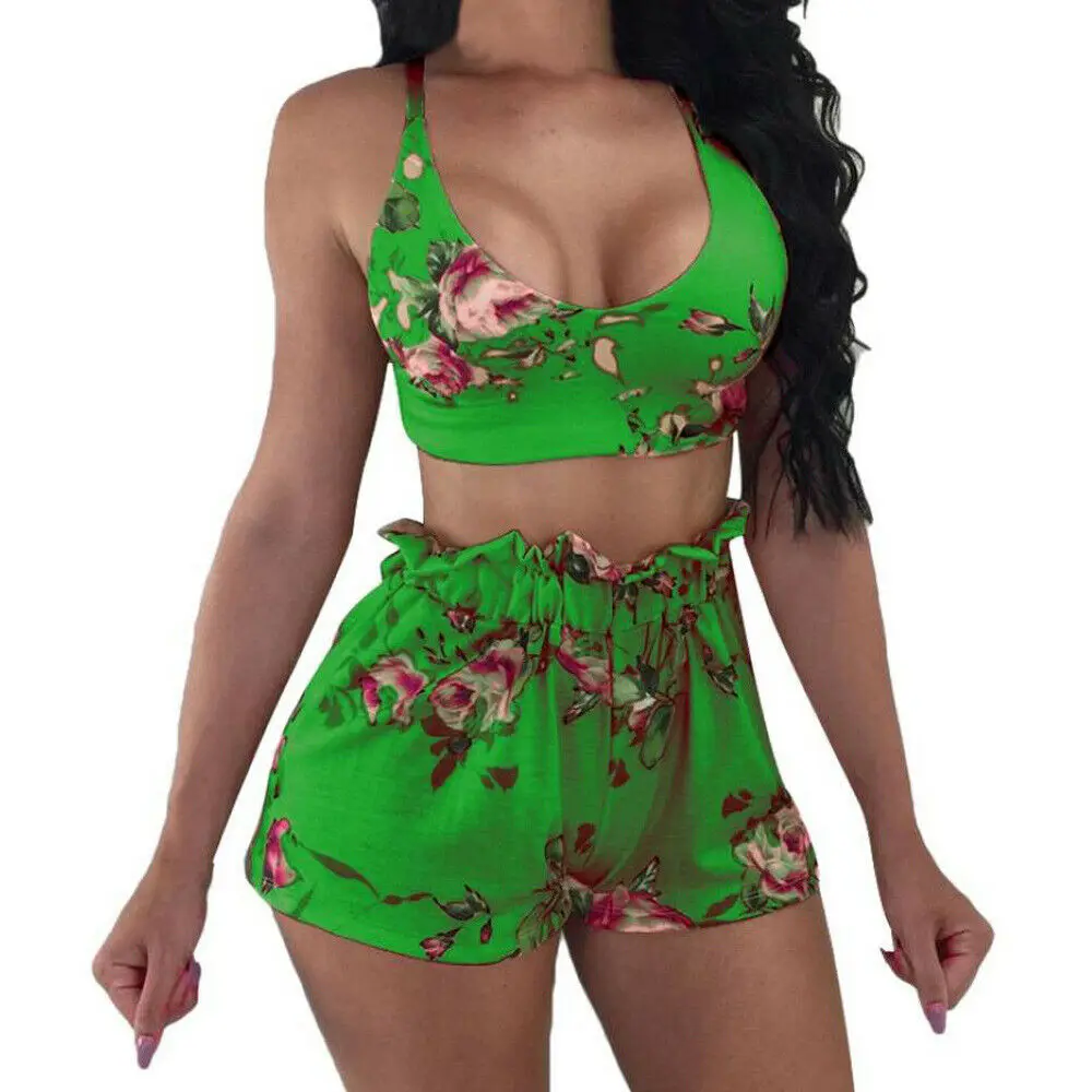 

Women's Swimwear Two-Piece High Waist Printed Swimsuit Set Summer
