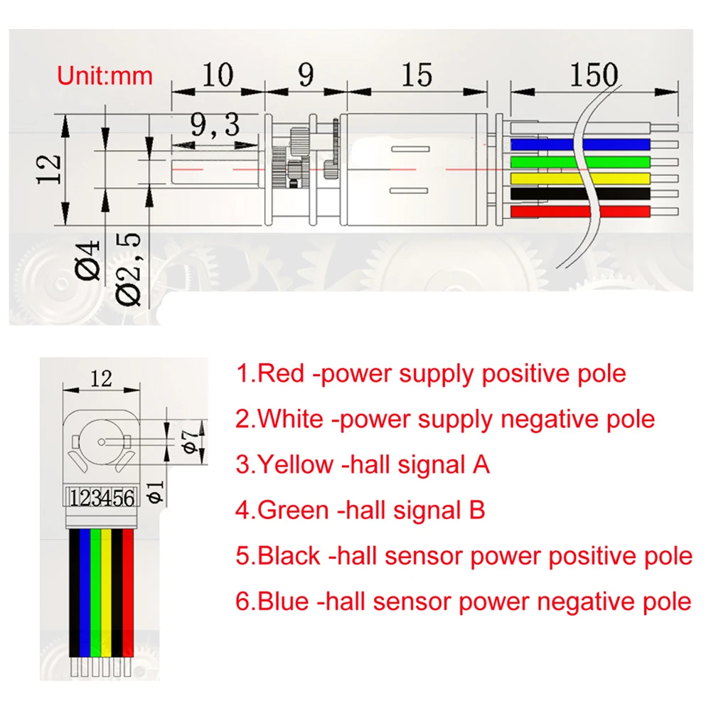 GA12-N20 DC 6V Холла кодер мотор с кодирующий диск 3V мотор шестерни электронный блокиратор двигателя оборудование мониторинга/робот/интеллектуальный