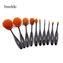 10pcs Oval Toothbrush Makeup Brush Set Make Up Brushes Pincel Maquiagem Kit Pinceis Brochas Maquillaje Pinceaux with Retail Box