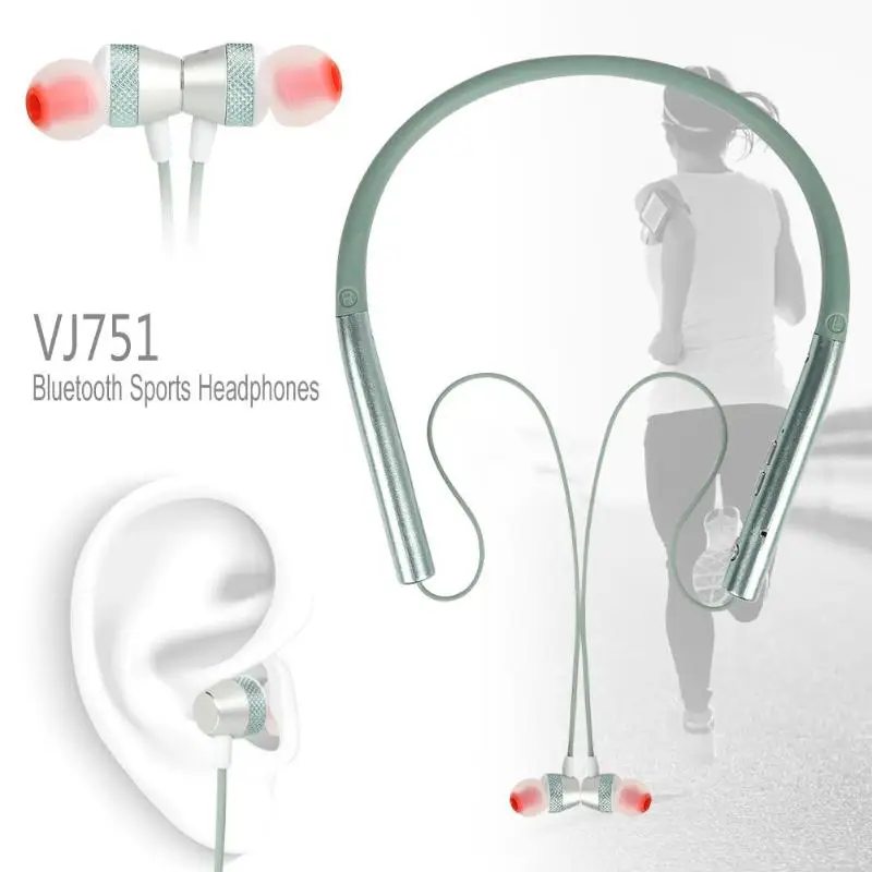 VJ751 Wireless Bluetooth 5 0 Headset With Mic Handsfree Sports Headphones 3D Stereo HiFi Music Headphone High Quality