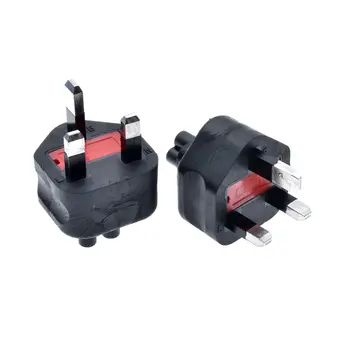 

High quality black Copper Standart 10A 250V British standard to IEC320 C5 power adaptor plug convert socket
