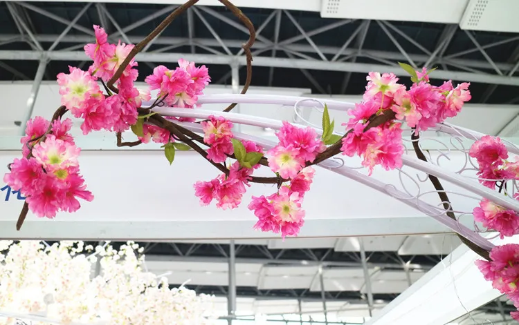 180 см вишни ротанга Сакура свадебное украшение арки лоза Искусственные цветы вечерние Шелковый Плющ настенный венок