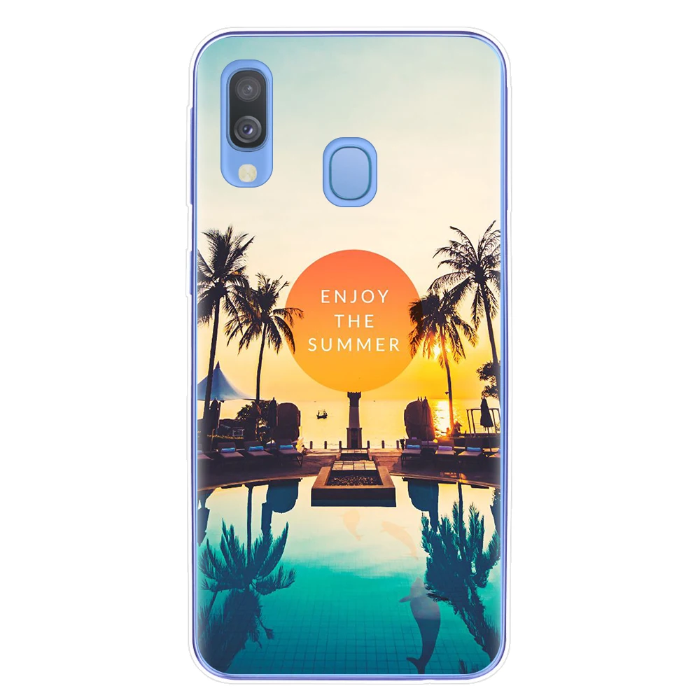 Summer Scenery Cases For Samsung Galaxy A7 A9 A6 A8 Plus A10 A20 A30 A40 A50 A70 Cover Soft Silicone Phone Case Fundas Capa