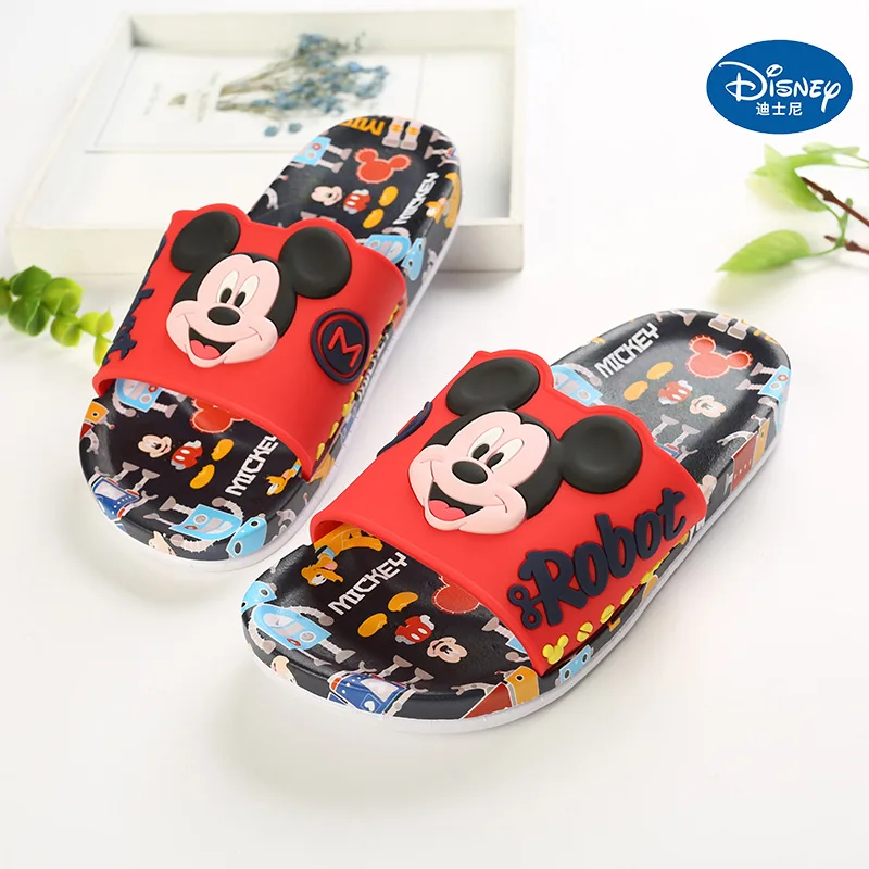 Летний disney детские сандалии Микки дизайн детская Домашние тапочки Минни Маус домашние Нескользящие тапочки - Цвет: A