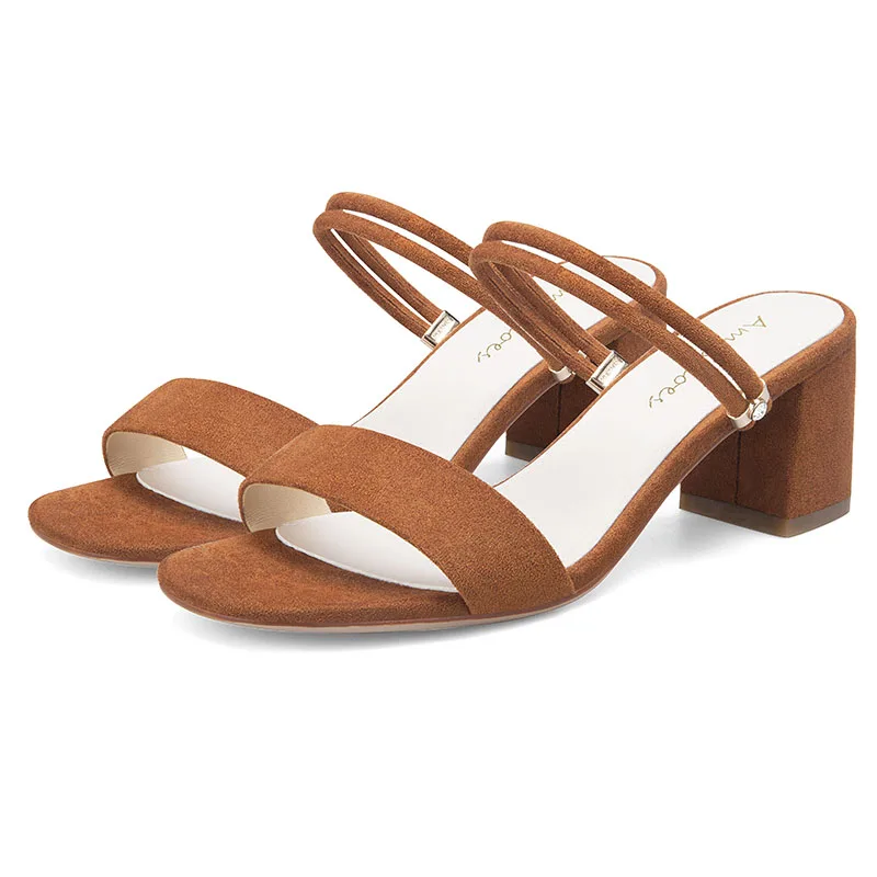 

2019 New Summer High Quality Square Heels Shoes Woman Sandals Ladies Open Toe Slipper 11811ABX2173