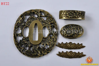 

Fine Finished Alloy Tsuba Sword Fittings Menuki Kashira Fuchi - High Quality Flower Japanese Samurai Swords Guard