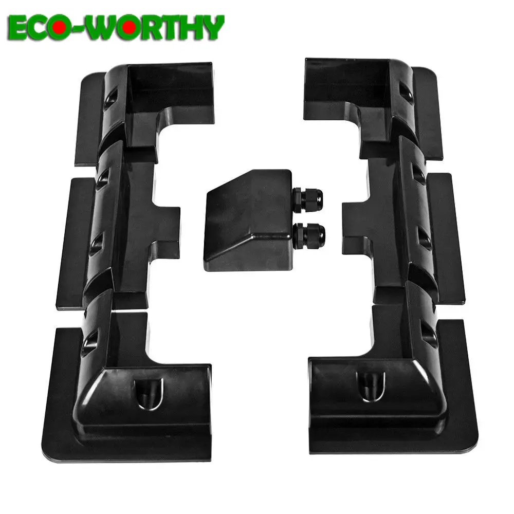 

ECOworthy Solar Panel Bundling Kit ABS Black Plastic Bracket or Z Mounting Brackets solar panel stand Frame Set Camping RV Boat