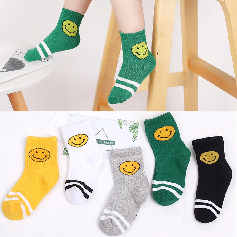 

5 Pairs/lot Kids Boys Girls Socks 2019 New Baby Summer Thin Cotton Short Socks Sets 1-12 Years Children Comfortable Socks Lot