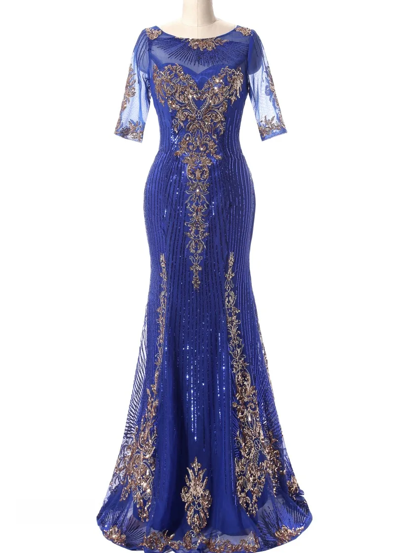 Vestido De Festa Royal Blue Pailletten Jurk voor Moeder Bruid Jurken Korte Mouwen Lange Bruidegom Moeder Jurken Wedding 2020 Vestido De Festa Royal Blue Pailletten Jurk voor Moeder Bruid Jurken Korte Mouwen Lange Bruidegom Moeder Jurken Wedding 2020