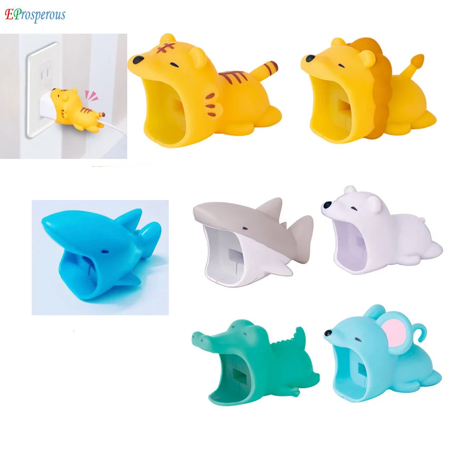 

Big Cute Cable Bite Protector for Iphone cable Winder Phone holder Accessory cable biters dog rabbit cat Animal doll squishy toy