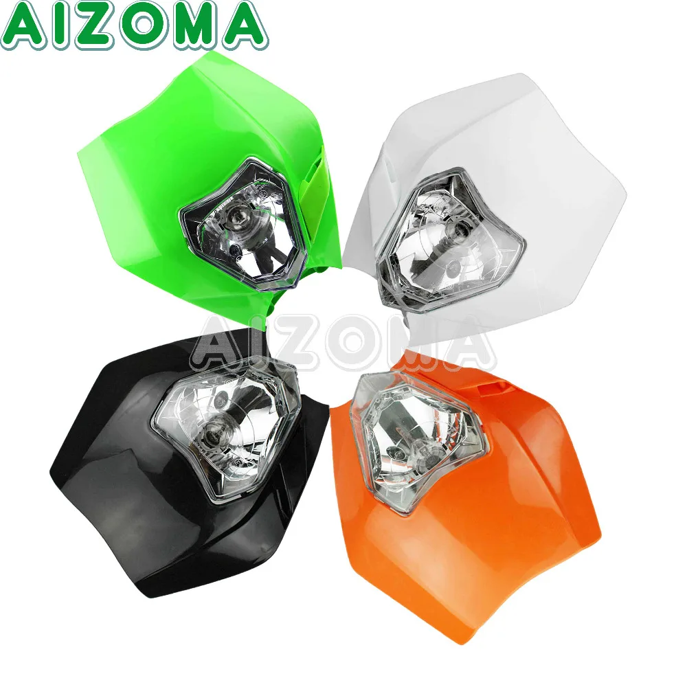 

Universal Motocross Offroad Headlight Motorcycle Dual Sport Enduro Headlamp Fairing For KTM SX EXC HCF Black White Orange Green