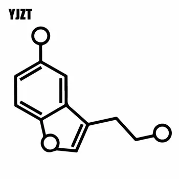 

YJZT 15.6CM*12.4CM Serotonin Molecule Chemistry Car Sticker Simple Delicate Vinyl Decal Black/Silver C27-0148