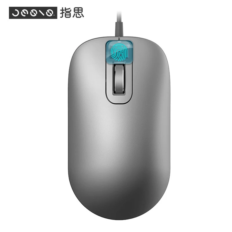 Jesis Fingerprint Mouse Wired Optical Ergonomic Game Work Mouse for PC Laptop Computer Mice fingerprint Replace Input Password