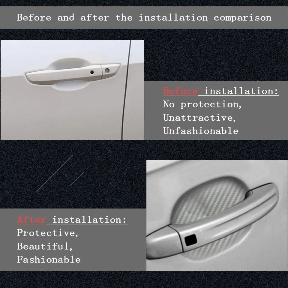 Atreus 4 шт. Автомобильная дверная ручка пленка углеродное волокно наклейки Наклейка для Mercedes benz W204 W203 W211 AMG Mini cooper Skoda octavia a5