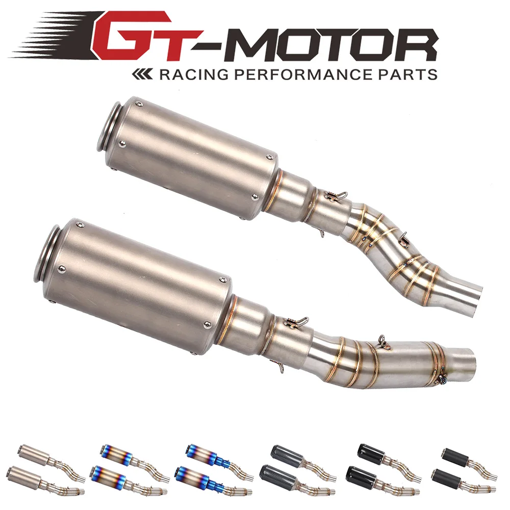 

GT Motor - Motorcycle Exhaust Muffler Pipe Link Carbon Fiber 2 piece Exhaust middle Pipe Escape FOR Kawasaki Z1000 2010-2016