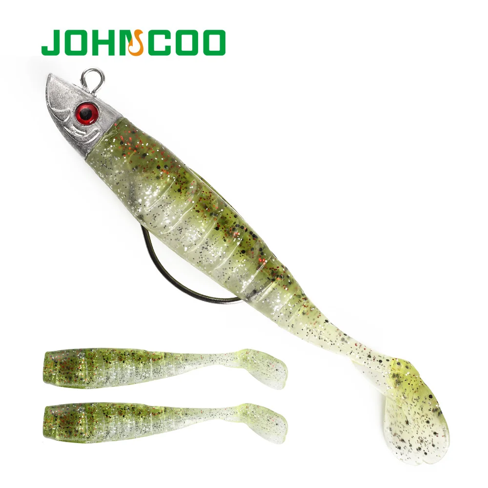 JOHNCOO 2019 جديد القفز لينة الطعم مع واحد هوك الصيد السحر 100 ملليمتر/15.4 جرام 120 ملليمتر/26 جرام طعم سمك تهزهز الأسماك البحر باس إغراء