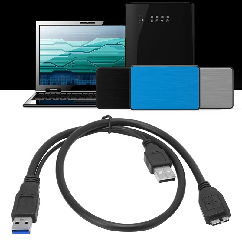 

JINSHENGDA New USB 3.0 Dual Power Y Shape 2 x Type A To Micro B Cable External Hard Drive Disk