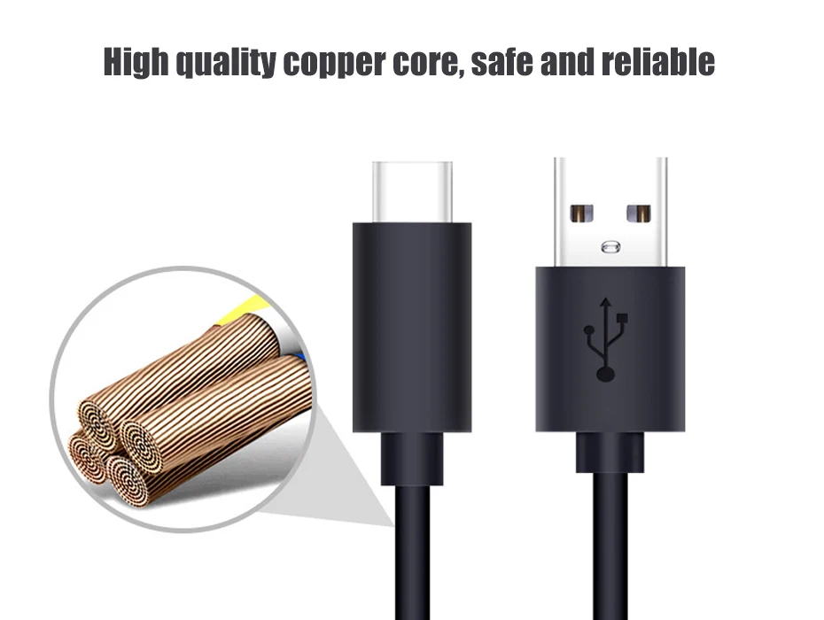 USB 3,1 Тип C кабель USB type-C функцией быстрой зарядки Тип кабеля type-C 3,1 зарядный usb-шнур для samsung S9 S8 S7 Note 8 Xiaomi Mi5 Mi6 кабель для передачи данных