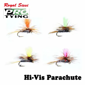 

Royal Sissi 4 optional colors 6pcs/box 18# mini High vision parachute flies small dry flies surface feeders fly fishing lure fly