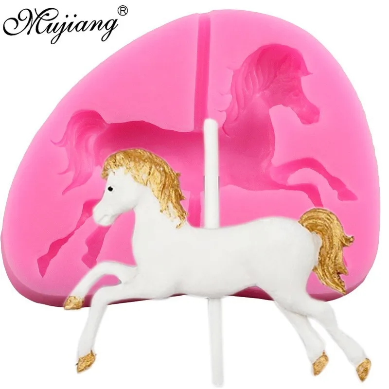

Carousel Horse Shape Silicone Molds Baby Party Fondant Cake Decorating Tools Polymer Clay Chocolate Gumpaste Mold Cookie Baking