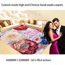 Высококлассный акриловый ручной ковер на заказ китайский стиль гостиная спальня исследование чайный стол Кан Одеяло Полный коврик с аппликацией ковер