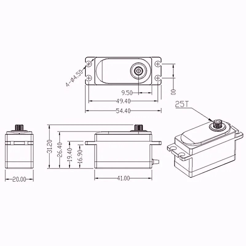 KINGMAX BLS1204L 50 г 12кг. см Цифровой Металлический Редуктор низкопрофильный Серводвигатель водонепроницаемый полный CNC алюминиевый корпус для RC