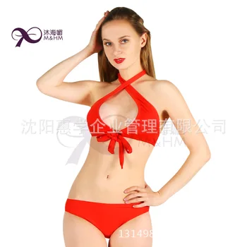 

Hot Bikini 2018 Chest Knotted Swimwear Women Swimsuit High Waist Bathing Suits Push Up Brazilia Swim Biquinis Set Print Bikinis