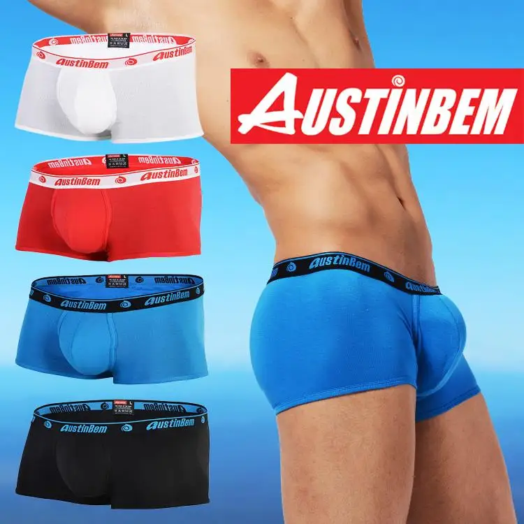 Free shipping!brand AUSTINBEM solid boxers cotton men