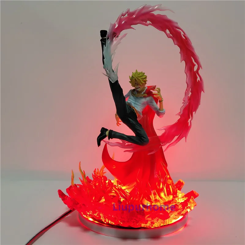 Один кусок Sanji Led 3d ночной Светильник цельный аниме Lampara Vinsmoke огонь ноги