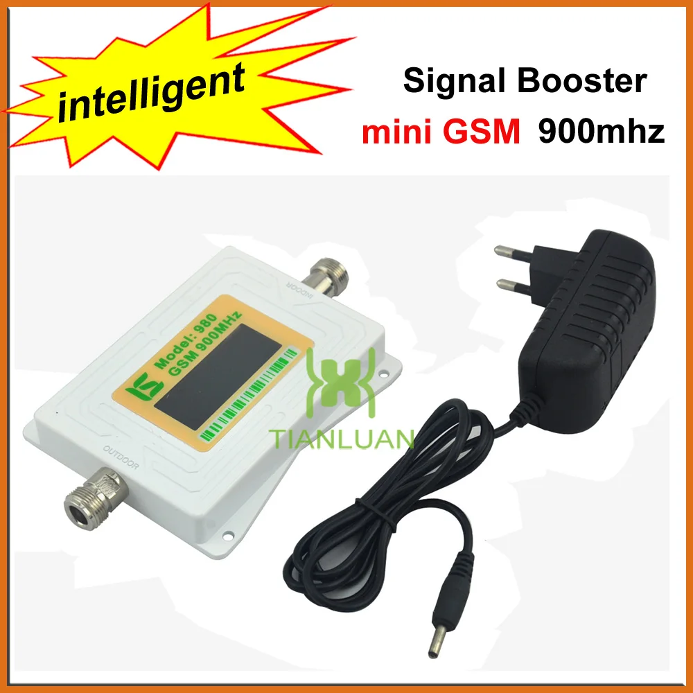 

mini Intelligent Display GSM980 GSM 900mhz Mobile phone Signal Booster GSM Signal Amplifier 2G Repeater with Power Supply White