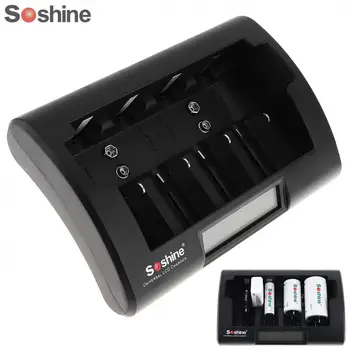 

New Soshine Universal LCD Display Battery Charger 12-18V DC for Ni-MH / Ni-Cd / AA / AAA / 9V / D Battery with EU / US Plug