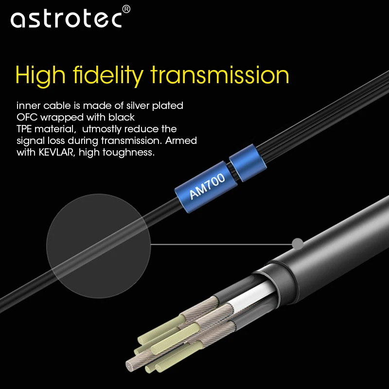 Astrotec AM700 динамические стереонаушники Hi Fi наушники вкладыши 3 5 мм гарнитура для