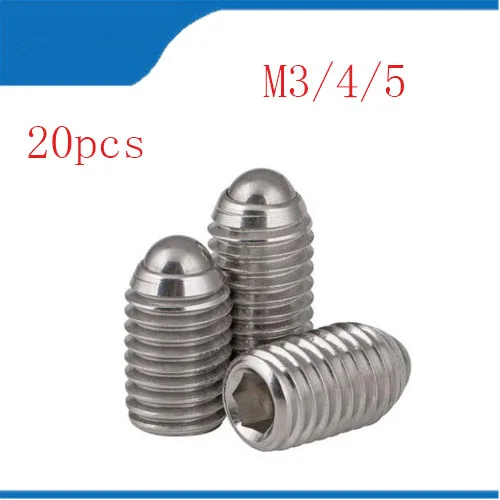 

20PCS M3 M4 M5 Hex Socket Spring Ball Plunger Set Screw length 6mm to 20mm