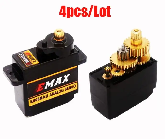 

Free Shipping 4pcs EMAX ES08MAII 9g mini Servo with metal gear for RC fixing-wing aircraft FPV
