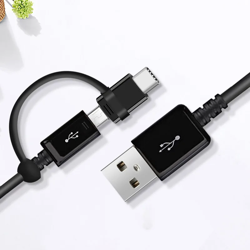 S9 S9 plus type-C Кабель Micro-USB-кабель 5V2A Snelle Lader кабель 2 в 1 USB синхронизация данных USB C кабель для быстрой зарядки type C