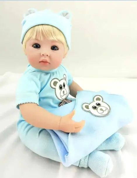 Малышка реборн куклы винилсиликоновых Reborn Baby Для мальчиков и девочек Близнецы игрушки куклы для детей подарок bebe Малыш reborn boneca menino - Цвет: blue doll