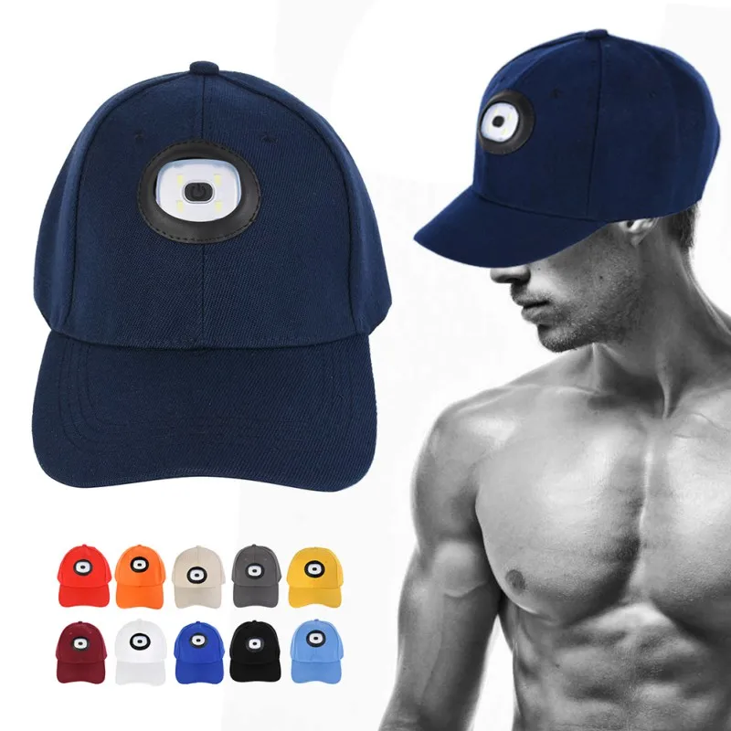 

Sun-proof Hat Sunscreen Tennis Hat Outdoor LED Light Hat Portable Head Lighting Lamp also for baseball