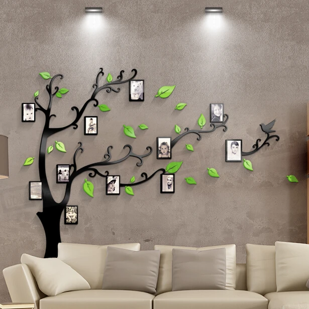 Aliexpress.com : Buy Hot Sell Tree With Photo Frame 3D Acrylic Hot sell Tree with Photo frame 3D Acrylic wall stickers bedroom furniture living room sofa TV - Aliexpress.com : Buy Hot Sell Tree With Photo Frame 3D Acrylic