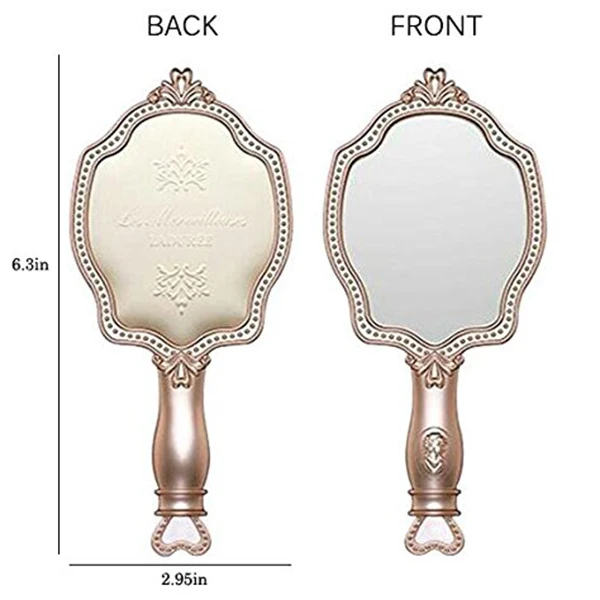 Косметическое винтажное туалетное зеркало для девочек, мини-зеркало для макияжа, ручное зеркало для макияжа, уникальный подарок для девочки