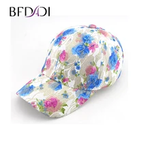BFDADI бейсбольная кепка с цветочным узором для женщин, летняя пляжная модная солнцезащитная Кепка, размер регулируется