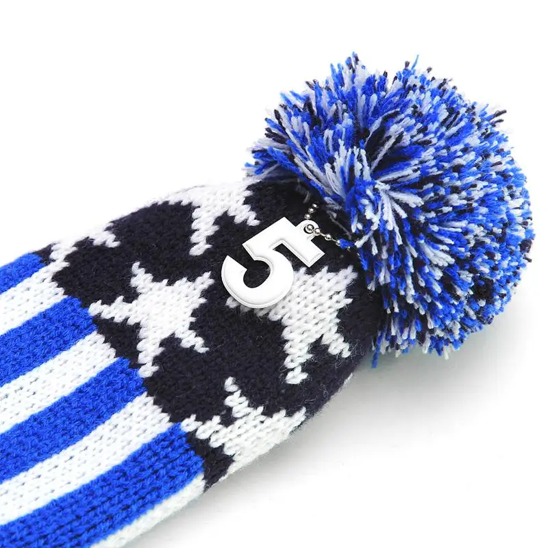 الغولف الخشب نادي الغلاف Headcovers (1 ، #3 ، #5) رئيس يغطي ل سائق الممر السالك بوم بوم متماسكة طويلة الرقبة جورب نمط